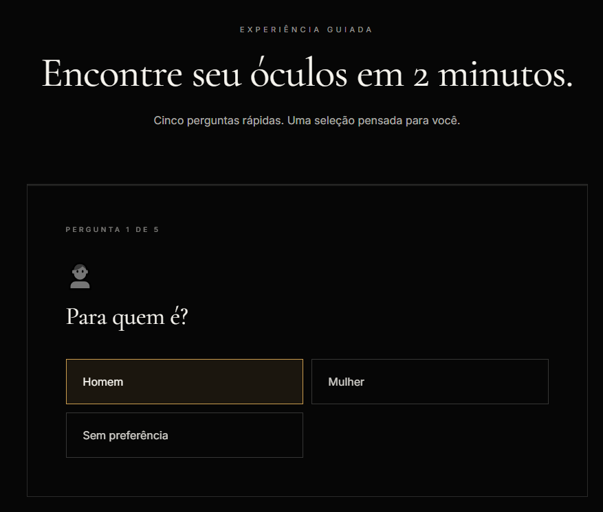 Quiz "Encontre seu óculos em 2 minutos". — depois