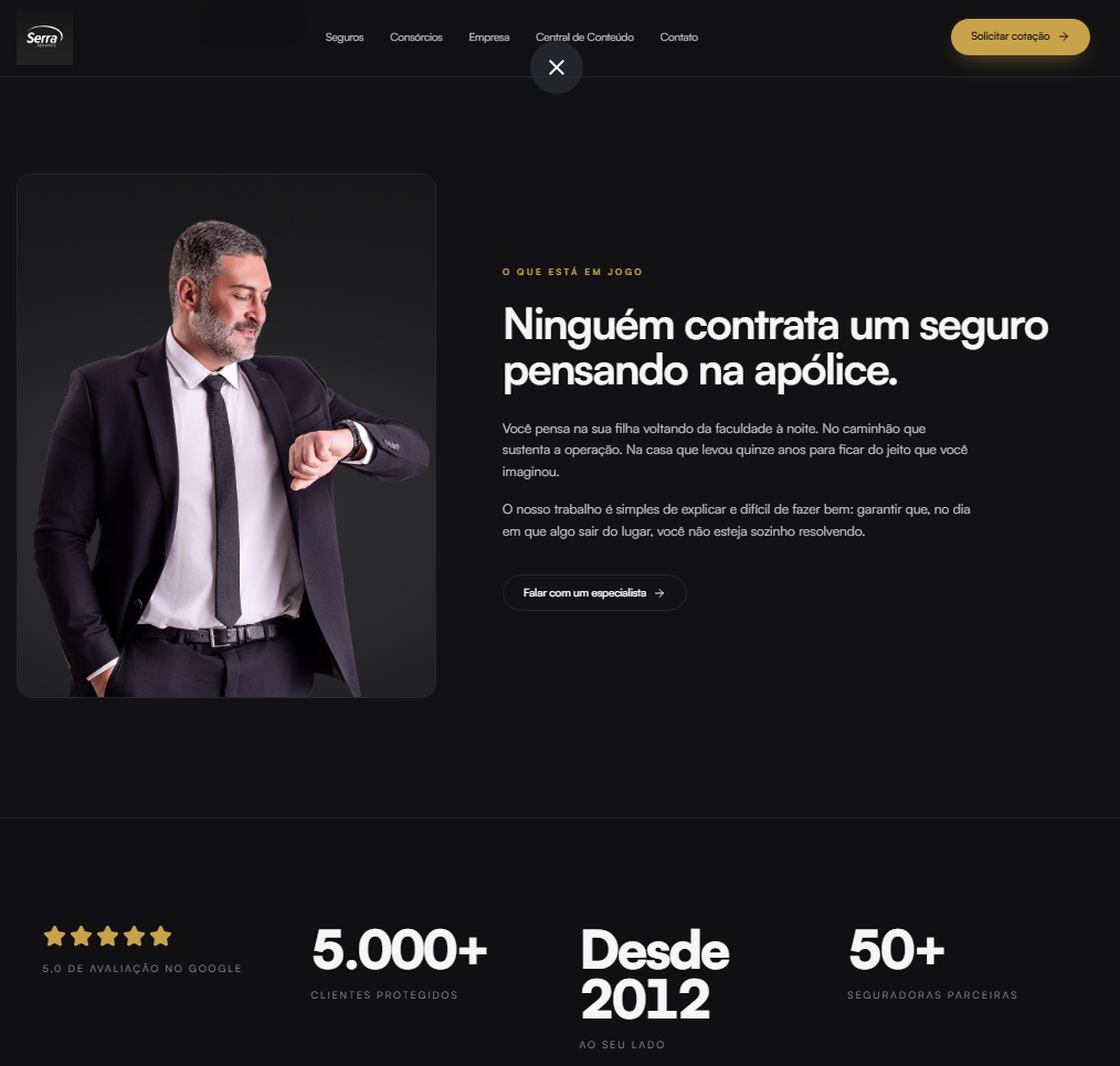 Narrativa emocional + números de autoridade. — depois