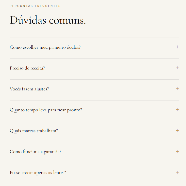FAQ editorial que responde antes da dúvida chegar. — depois