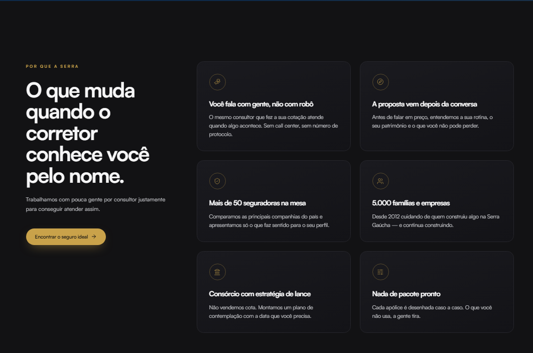 Por que a Serra — diferenciais em grade. — depois