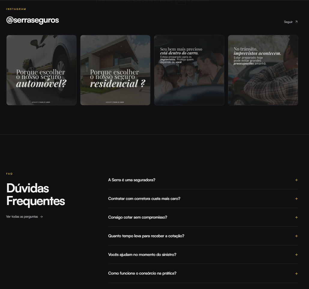 Instagram integrado e FAQ que resolve dúvidas. — depois