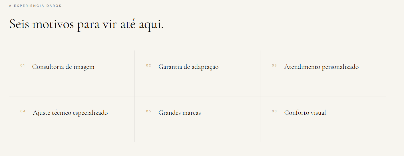 Seis motivos para vir até aqui. — depois